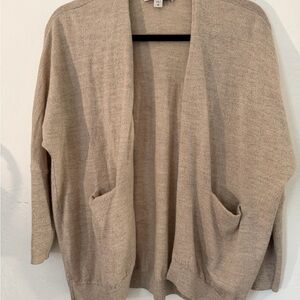 Cozy Beige Open-Front Sweater
